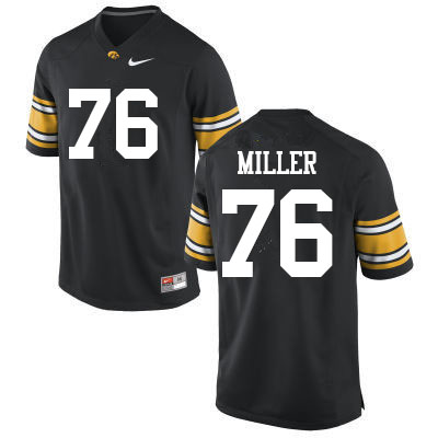 Men #76 Ezra Miller Iowa Hawkeyes College Football Jerseys Sale-Black